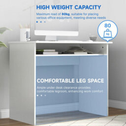 Selu 90Cm High Gloss White Compact Study Desk With Under-Desk Shelf - Wyld Haus - thumbnail 8