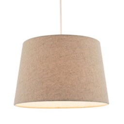 Happy Homewares Natural Oatmeal Textured Linen Fabric Lamp Shade With Cotton Lining - thumbnail 2