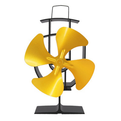Sundaze Gold 4 Blade Heat Powered Stove Fan Eco Friendly Wood Log Burner Fireplace - image 1