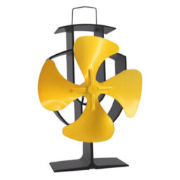 Sundaze Gold 4 Blade Heat Powered Stove Fan Eco Friendly Wood Log Burner Fireplace - thumbnail 2