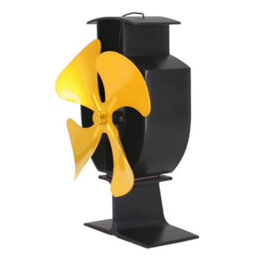 Sundaze Gold 4 Blade Heat Powered Stove Fan Eco Friendly Wood Log Burner Fireplace - thumbnail 4