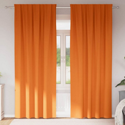 Berkfield Curtains With Curtains 2 Pcs Bright Orange Polyester - image 1