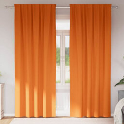 Berkfield Curtains With Curtains 2 Pcs Bright Orange Polyester