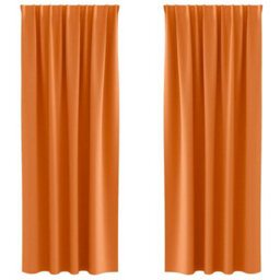 Berkfield Curtains With Curtains 2 Pcs Bright Orange Polyester - thumbnail 2