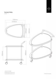 Orsina Tempered Glass Black Serving Trolley, 2-Tier Kitchen Storage Trolley, Modern Kitchen Trolley On Wheels - thumbnail 6