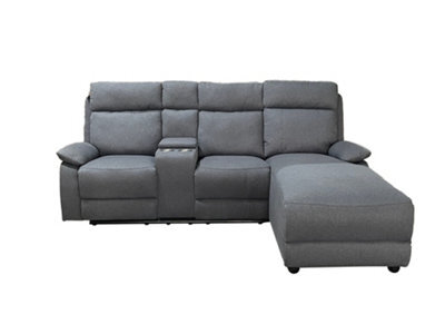 DS Living Sorento Recline Left Hand Corner 3 Seater Fabric Sofa In Grey Or Cream - image 1