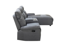 DS Living Sorento Recline Left Hand Corner 3 Seater Fabric Sofa In Grey Or Cream - thumbnail 4
