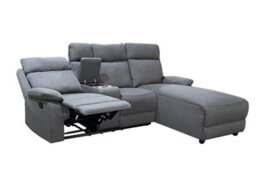 DS Living Sorento Recline Left Hand Corner 3 Seater Fabric Sofa In Grey Or Cream - thumbnail 3