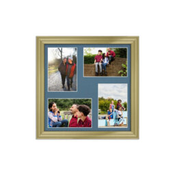 AK Frames 12X12 Gold Classic Multi Photo Frame With Pompadour Mount - Holds 4 Apertures (4X) 6X4 Photos - thumbnail 1