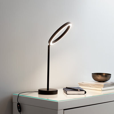 GoodHome Taphao Modern Circular Matt Black Table Light - image 1