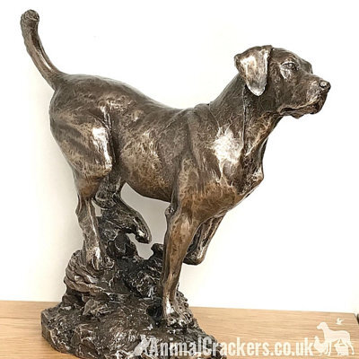 Animal Crackers Large Labrador On Rocks Dog Figurine In Solid Cold Cast Bronze Designed By David Geenty - image 1