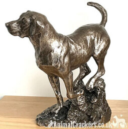Animal Crackers Large Labrador On Rocks Dog Figurine In Solid Cold Cast Bronze Designed By David Geenty - thumbnail 3