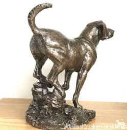 Animal Crackers Large Labrador On Rocks Dog Figurine In Solid Cold Cast Bronze Designed By David Geenty - thumbnail 5