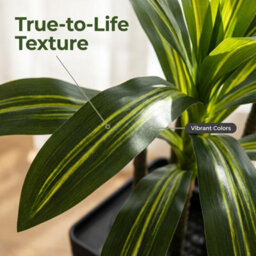 London Boutique 150 Cm Artificial Dracaena Tree, Tall Artificial Plant Indoor, White Planter, Fake Floor Plant For Home Office - thumbnail 4