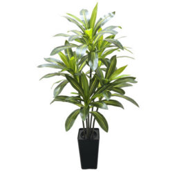 London Boutique 150 Cm Artificial Dracaena Tree, Tall Artificial Plant Indoor, White Planter, Fake Floor Plant For Home Office