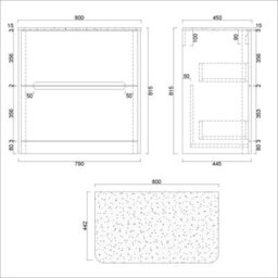 Royal Bathrooms Venice 800mm Gloss White Freestanding Bathroom Countertop Vanity Unit 2 Drawer With Lyon Basin - thumbnail 8