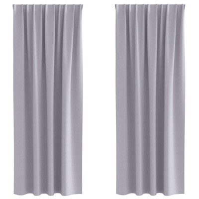 Berkfield Modern Curtains With Curtains 2 Pcs Metal Grey 245 X 140 Cm Polyester - image 1