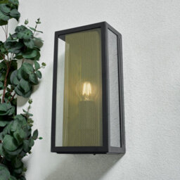 CGC Lighting Cgc Silas Modern Black And Brass Outdoor Box Lantern Wall Light - thumbnail 3