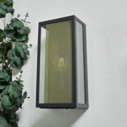 CGC Lighting Cgc Silas Modern Black And Brass Outdoor Box Lantern Wall Light - thumbnail 4