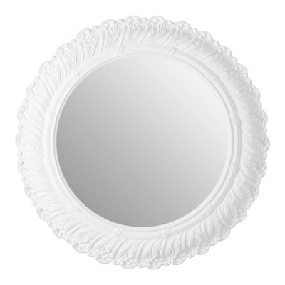 Orsina Plume Antique White Small Acanthus Leaf Wall Mirror - image 1