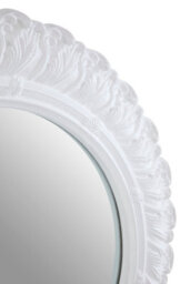 Orsina Plume Antique White Small Acanthus Leaf Wall Mirror - thumbnail 4