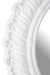 Orsina Plume Antique White Small Acanthus Leaf Wall Mirror - thumbnail 3