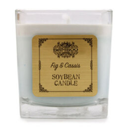 Serenityy Fig & Cassis Soybean Wax Jar Candle - Recycled Glass, 30-35H Burn Time, Light Blue. - thumbnail 2