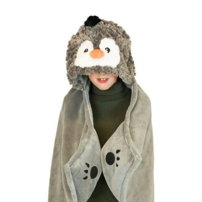 Noxxiez Kids Animal Hooded Blanket - Penguin - image 1