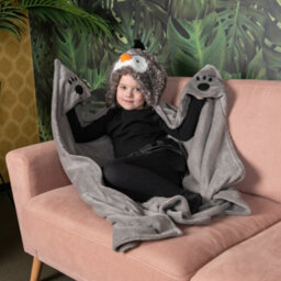 Noxxiez Kids Animal Hooded Blanket - Penguin - thumbnail 2