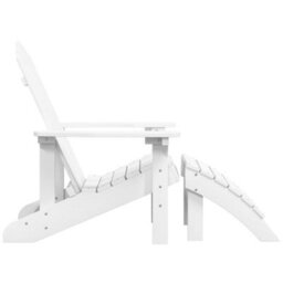 Berkfield Garden Adirondack Chair With Footstool Hdpe White - thumbnail 4