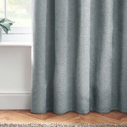furn. Harris Duck Egg Herringbone Chenille Lined Eyelet Curtains (W)228Cm (L)228Cm, Pair - thumbnail 3