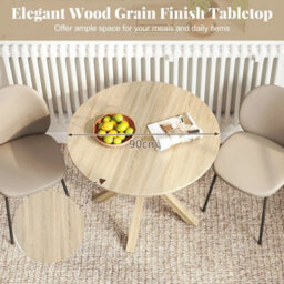 90Cm Wood Dining Table Farmhouse Coffee Table For 2-4 People-Brown - thumbnail 4