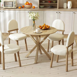 90Cm Wood Dining Table Farmhouse Coffee Table For 2-4 People-Brown - thumbnail 5