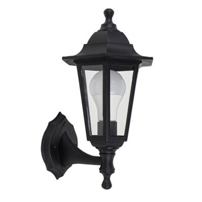 Valuelights Mayfair Traditional Style Black Outdoor Security Ip44 Rated Wall Light Lantern With Led Bulb - image 1