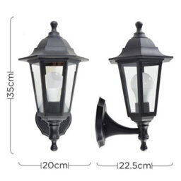 Valuelights Mayfair Traditional Style Black Outdoor Security Ip44 Rated Wall Light Lantern With Led Bulb - thumbnail 7
