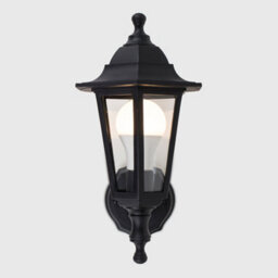 Valuelights Mayfair Traditional Style Black Outdoor Security Ip44 Rated Wall Light Lantern With Led Bulb - thumbnail 3