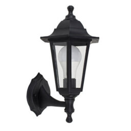 Valuelights Mayfair Traditional Style Black Outdoor Security Ip44 Rated Wall Light Lantern With Led Bulb - thumbnail 2