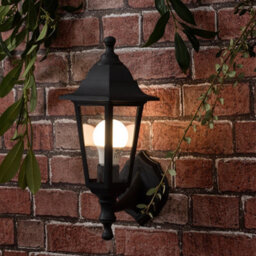 Valuelights Mayfair Traditional Style Black Outdoor Security Ip44 Rated Wall Light Lantern With Led Bulb - thumbnail 5