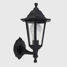 Valuelights Mayfair Traditional Style Black Outdoor Security Ip44 Rated Wall Light Lantern With Led Bulb - thumbnail 4