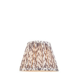 Loops Elegant 20Cm Handcrafted Tapered Lamp Shade In Pearl Grey With Leaf Design - thumbnail 1