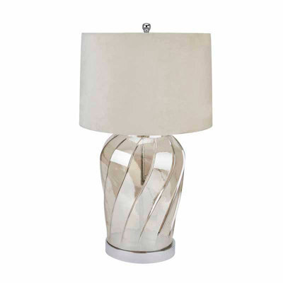 Hill Interiors Ambassador Metallic Lamp With Velvet Shade - Glass - L45 X W45 X H80 Cm - image 1