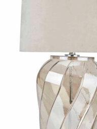 Hill Interiors Ambassador Metallic Lamp With Velvet Shade - Glass - L45 X W45 X H80 Cm - thumbnail 3