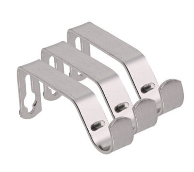 Lister Cartwright 19mm Curtain Pole Ends Brackets With Adjustable Screws Metal Finish (Pack Of 3)