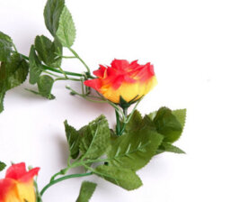 Best Artificial 7Ft Red-Yellow Silk Rose Garland Decoration - Perfect From Home, Office Or Events - thumbnail 6
