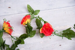 Best Artificial 7Ft Red-Yellow Silk Rose Garland Decoration - Perfect From Home, Office Or Events - thumbnail 3