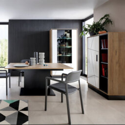Furniture To Go Brolo Extending Dining Table  In Walnut And Black - thumbnail 5