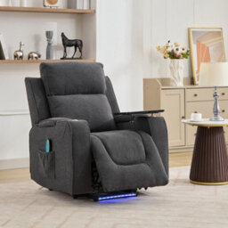 Cowley Electric Riser Recliner Chair With Massage, Heat And Cup Cooler - Dark Grey - thumbnail 6