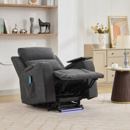 Cowley Electric Riser Recliner Chair With Massage, Heat And Cup Cooler - Dark Grey - thumbnail 8