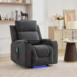 Cowley Electric Riser Recliner Chair With Massage, Heat And Cup Cooler - Dark Grey - thumbnail 4