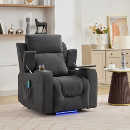 Cowley Electric Riser Recliner Chair With Massage, Heat And Cup Cooler - Dark Grey - thumbnail 5